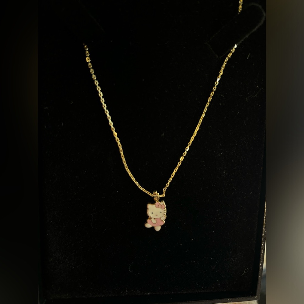 HELLO KITTY 14K REAL GOLD NECKLACE SET
